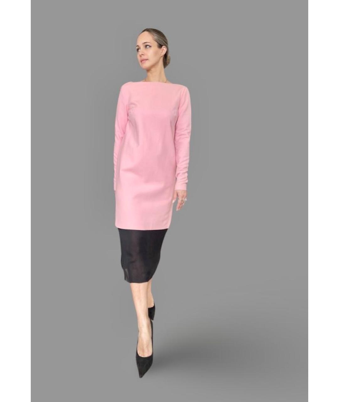 NO. 21 Розовое шерстяное коктейльное платье, фото 7