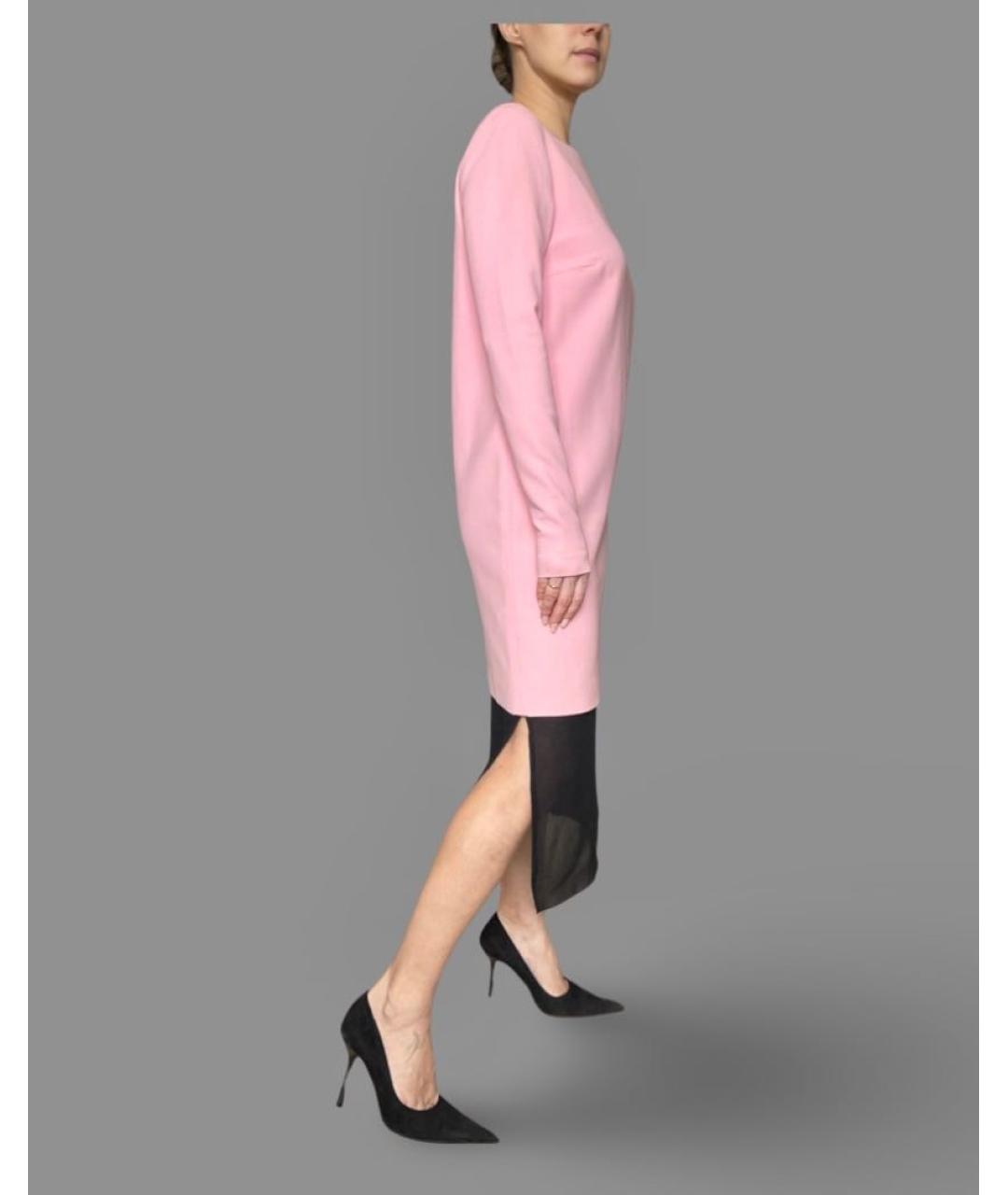 NO. 21 Розовое шерстяное коктейльное платье, фото 6