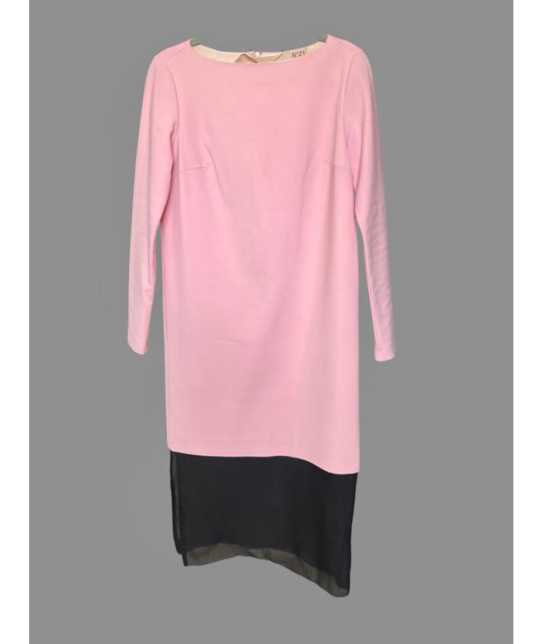 NO. 21 Розовое шерстяное коктейльное платье, фото 8