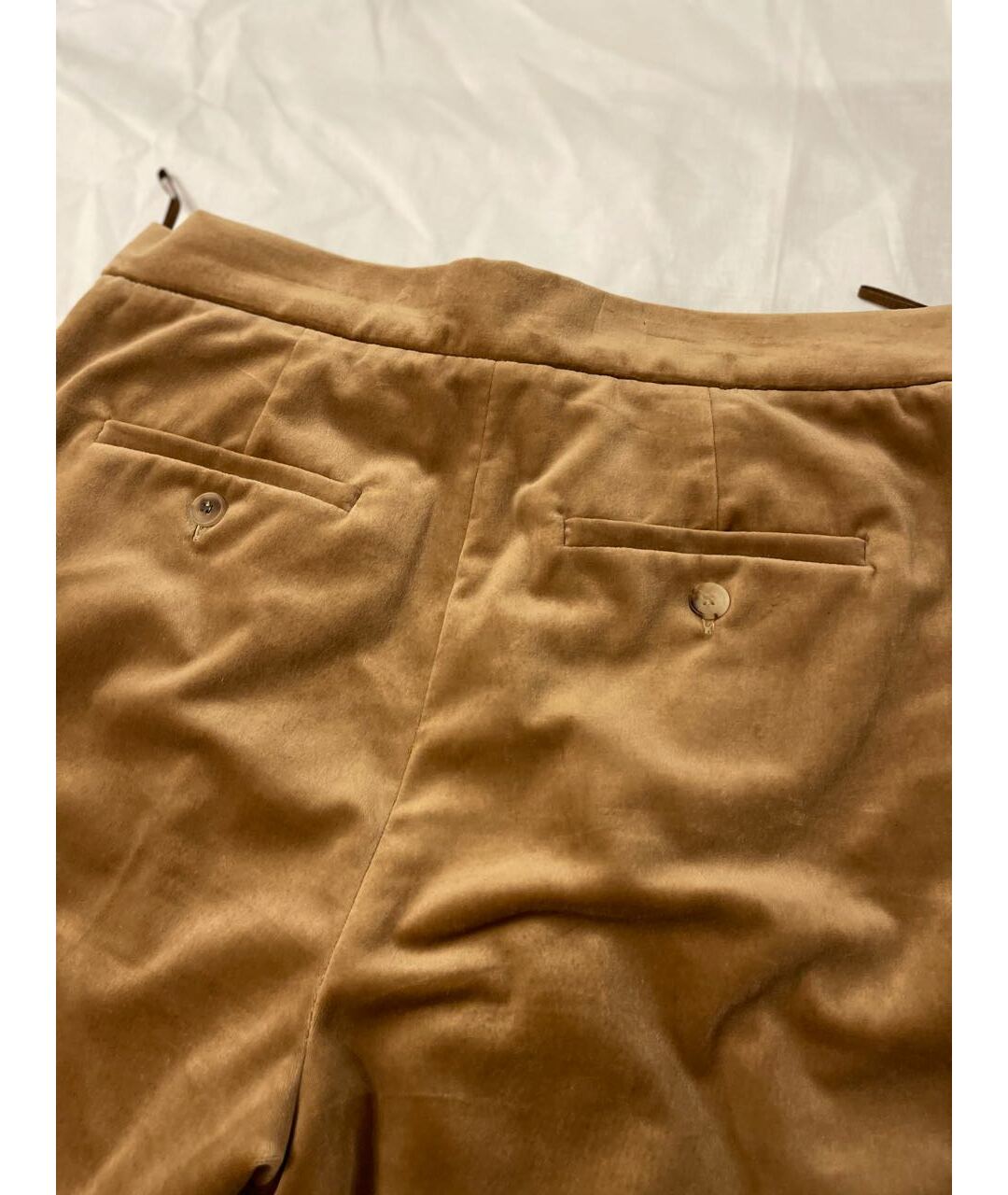 MAX MARA Горчичные бархатные брюки широкие, фото 5