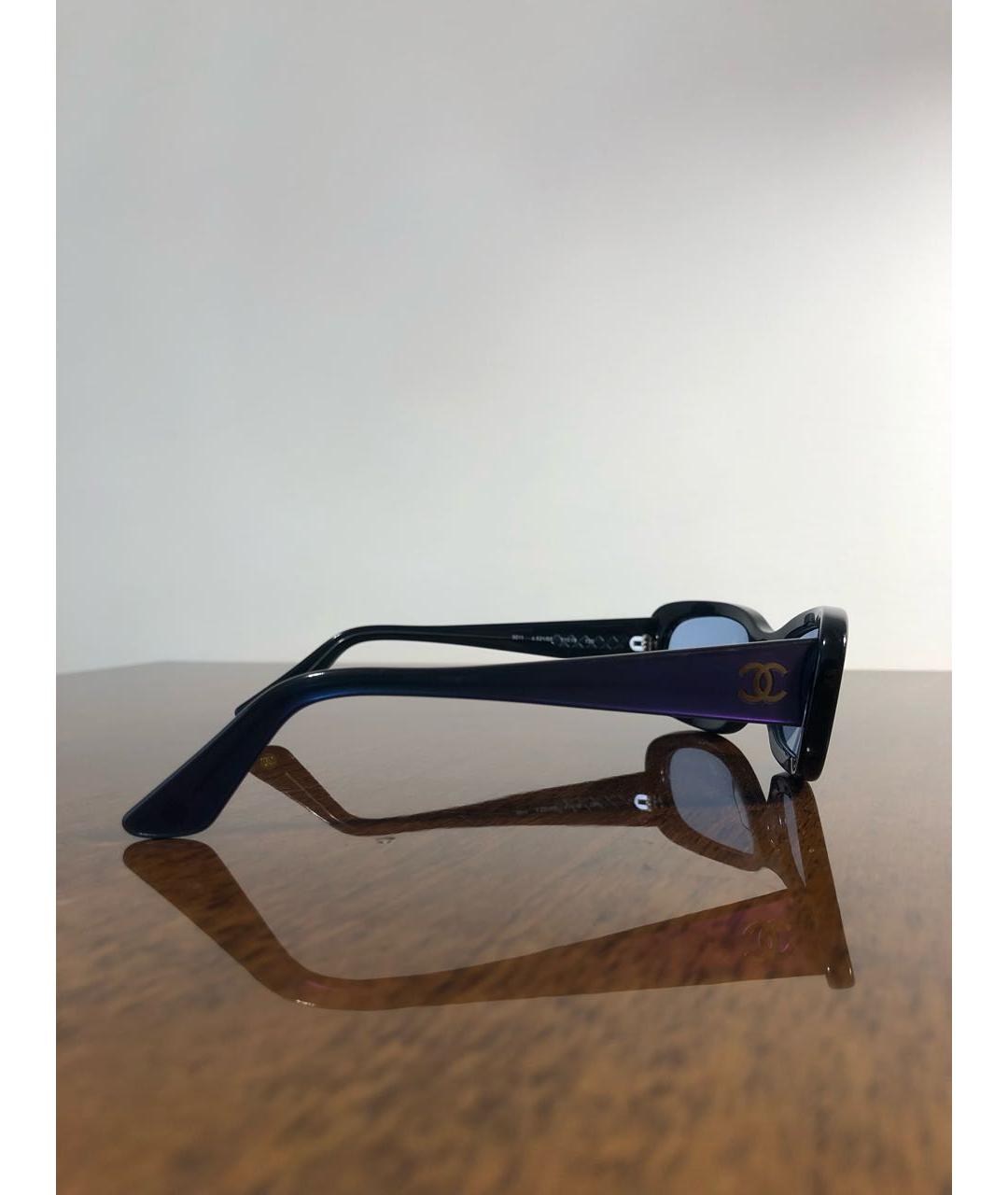 CHANEL Темно-синие пластиковые солнцезащитные очки, фото 7
