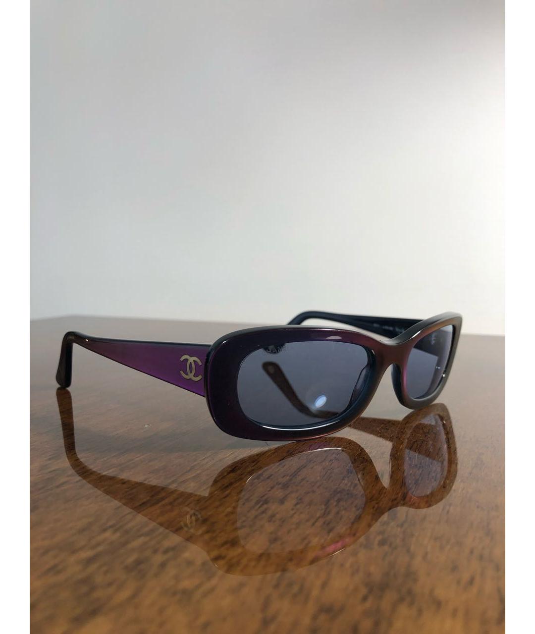 CHANEL PRE-OWNED Темно-синие пластиковые солнцезащитные очки, фото 4
