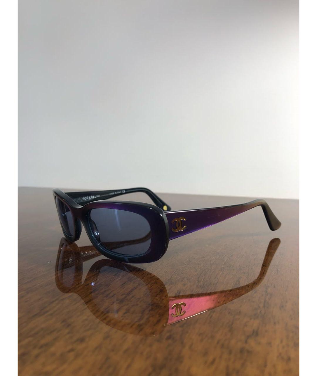 CHANEL PRE-OWNED Темно-синие пластиковые солнцезащитные очки, фото 5