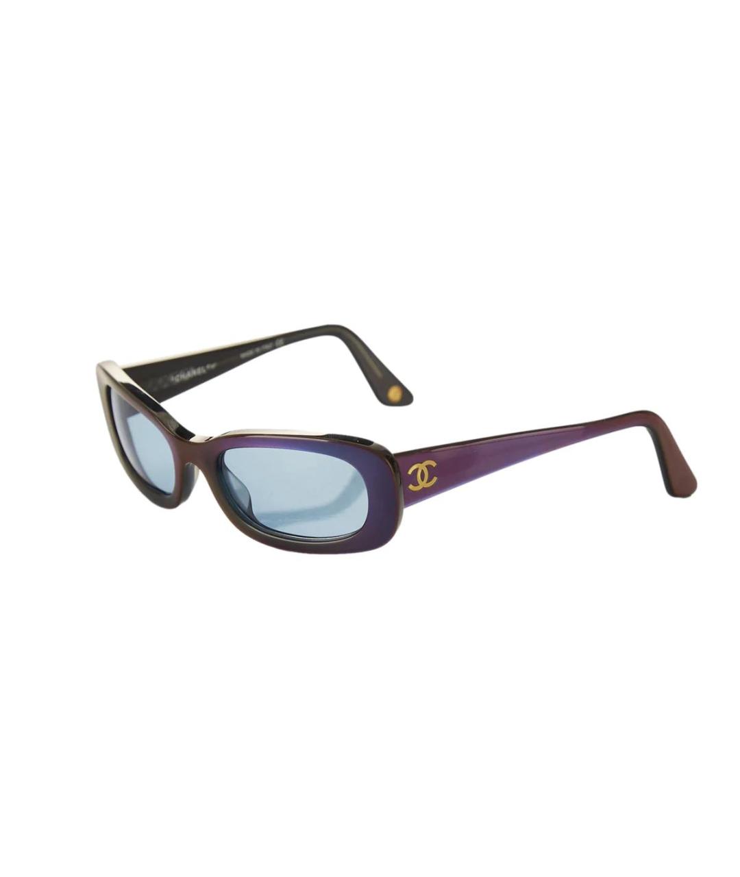 CHANEL PRE-OWNED Темно-синие пластиковые солнцезащитные очки, фото 1