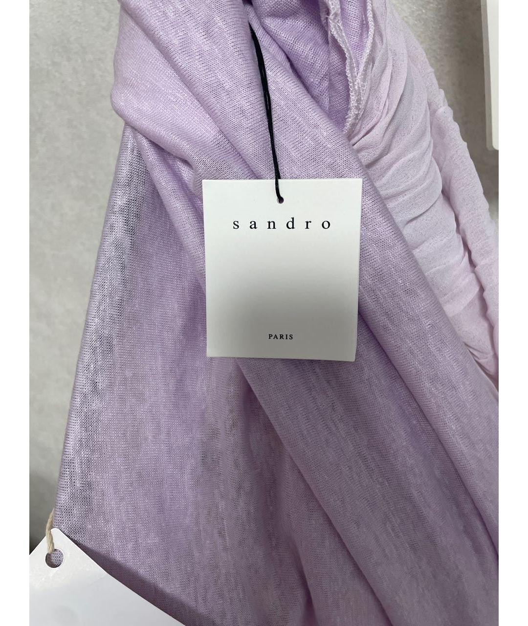SANDRO Фиолетовая льняная блузы, фото 5