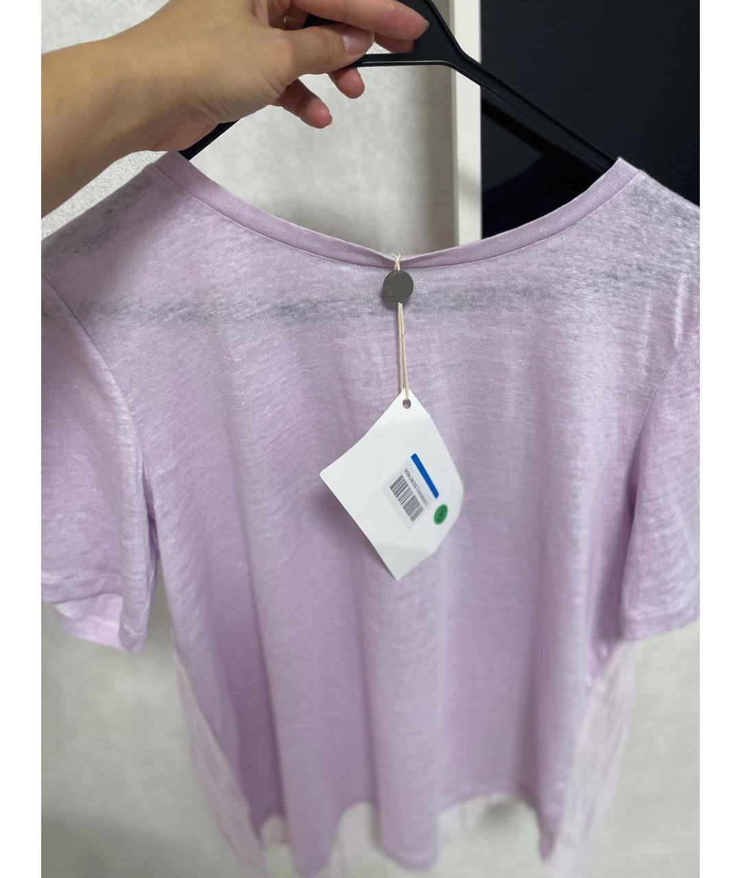 SANDRO Фиолетовая льняная блузы, фото 4