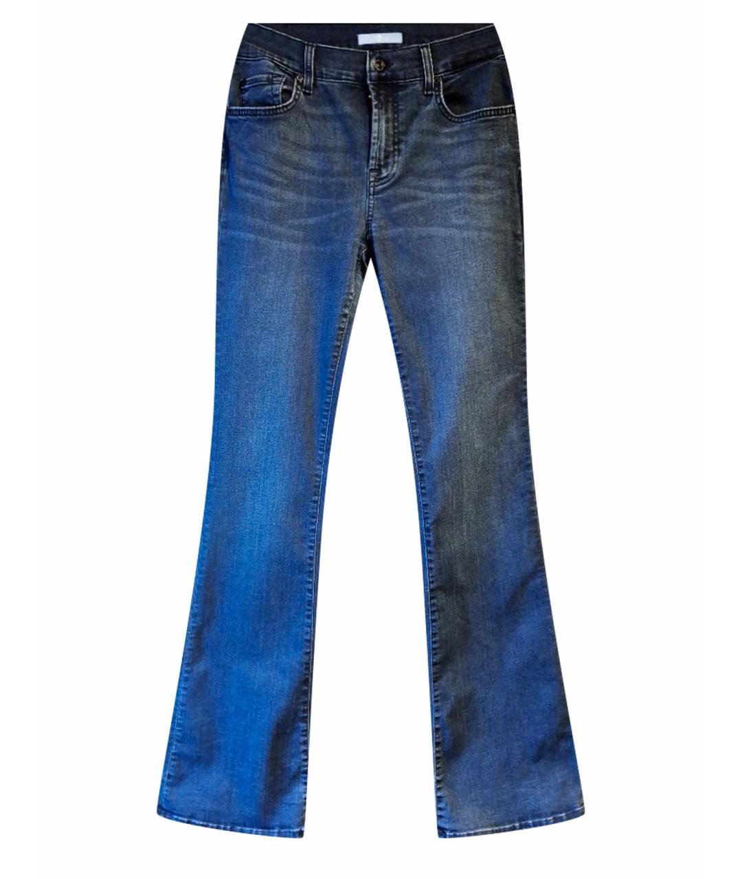 7 FOR ALL MANKIND Синие хлопко-эластановые джинсы клеш, фото 1