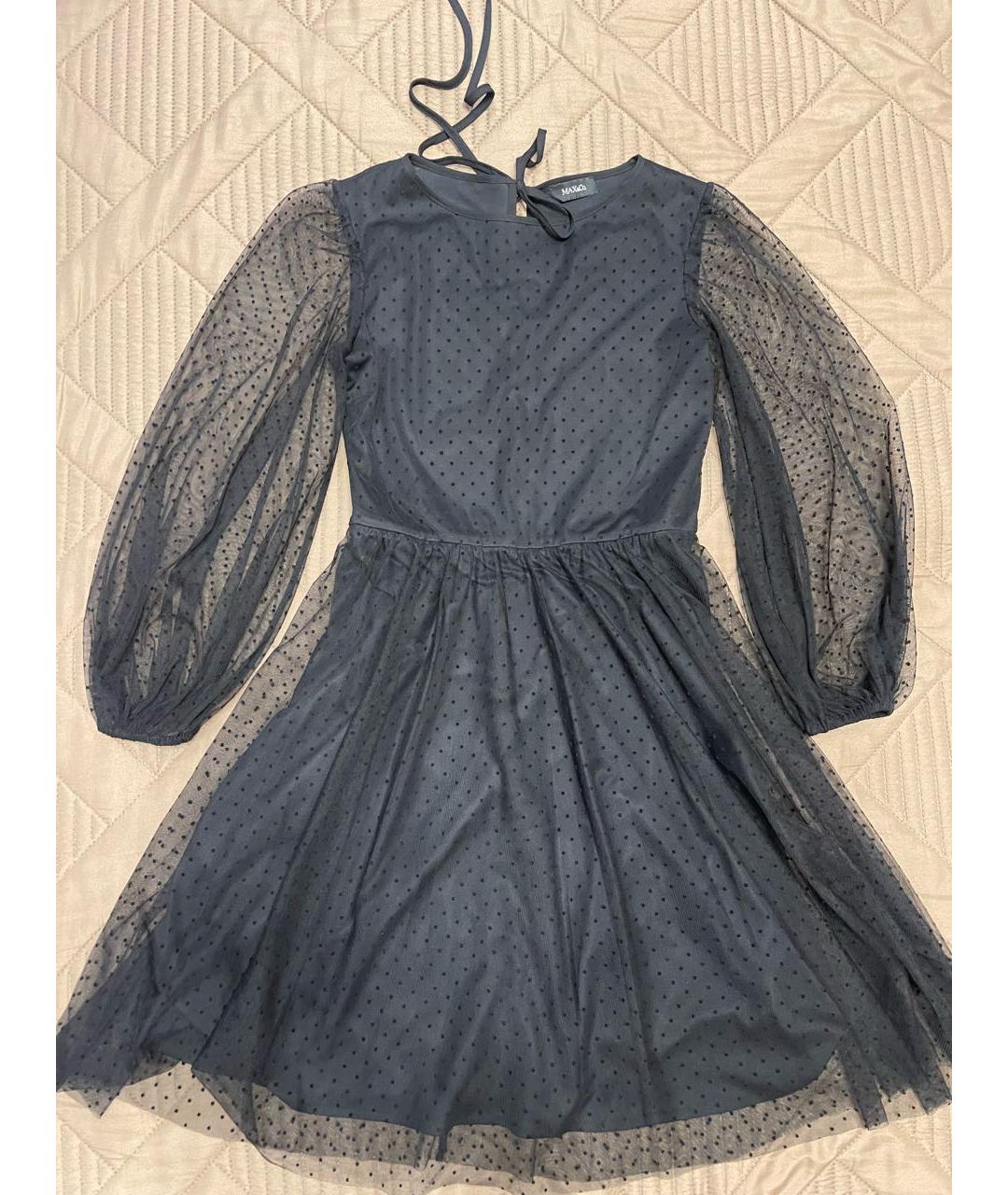 MAX&CO Черное шифоновое коктейльное платье, фото 4