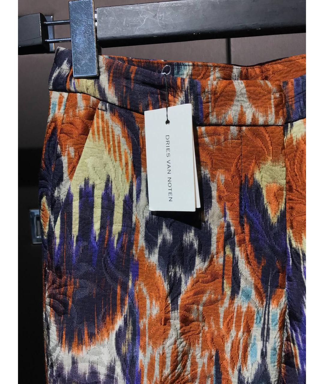 DRIES VAN NOTEN Оранжевое вискозные брюки узкие, фото 3