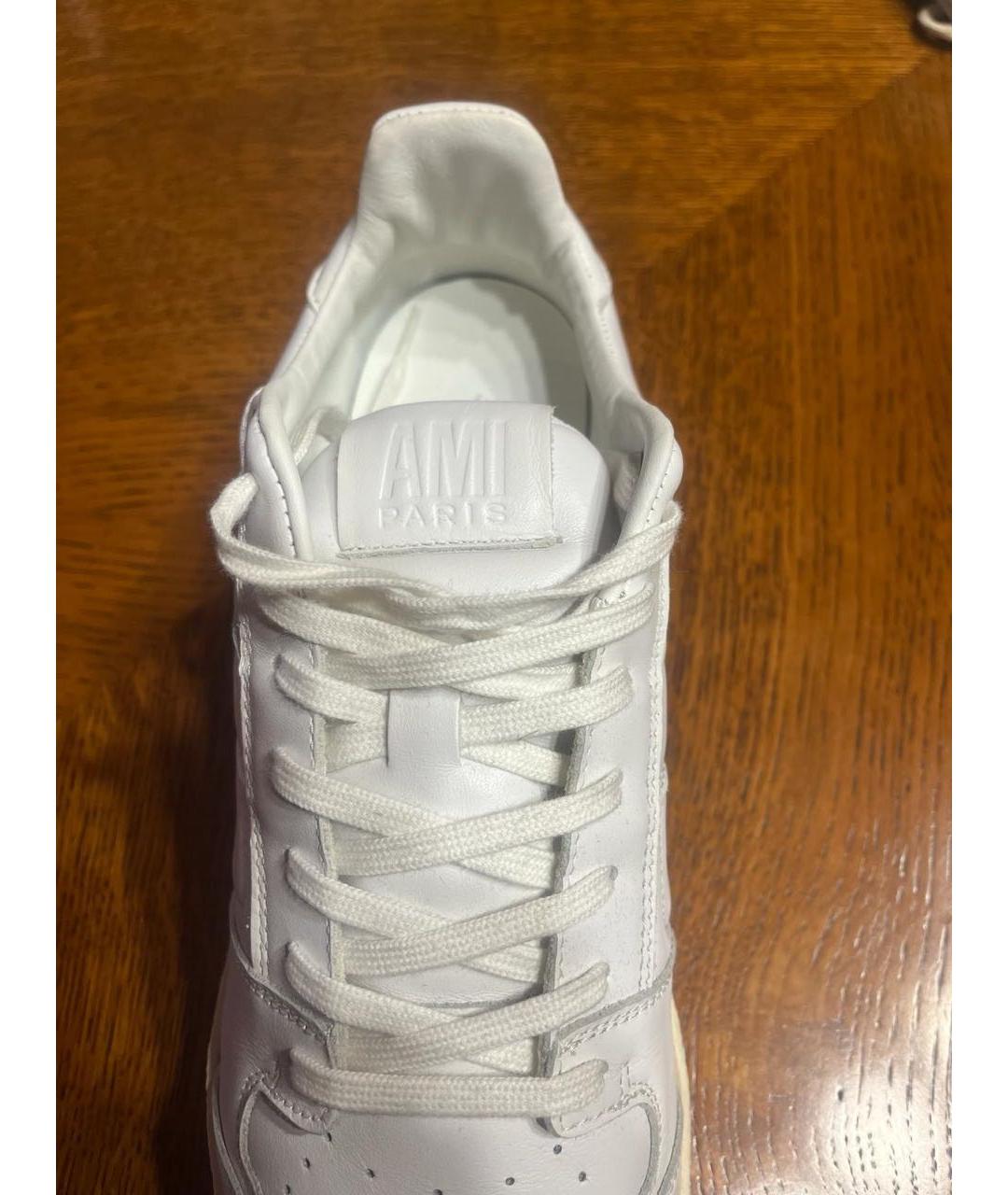 AMI Белые кожаные кроссовки, фото 4