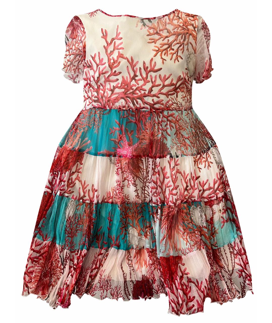 BLUGIRL Коралловое шелковое повседневное платье, фото 1