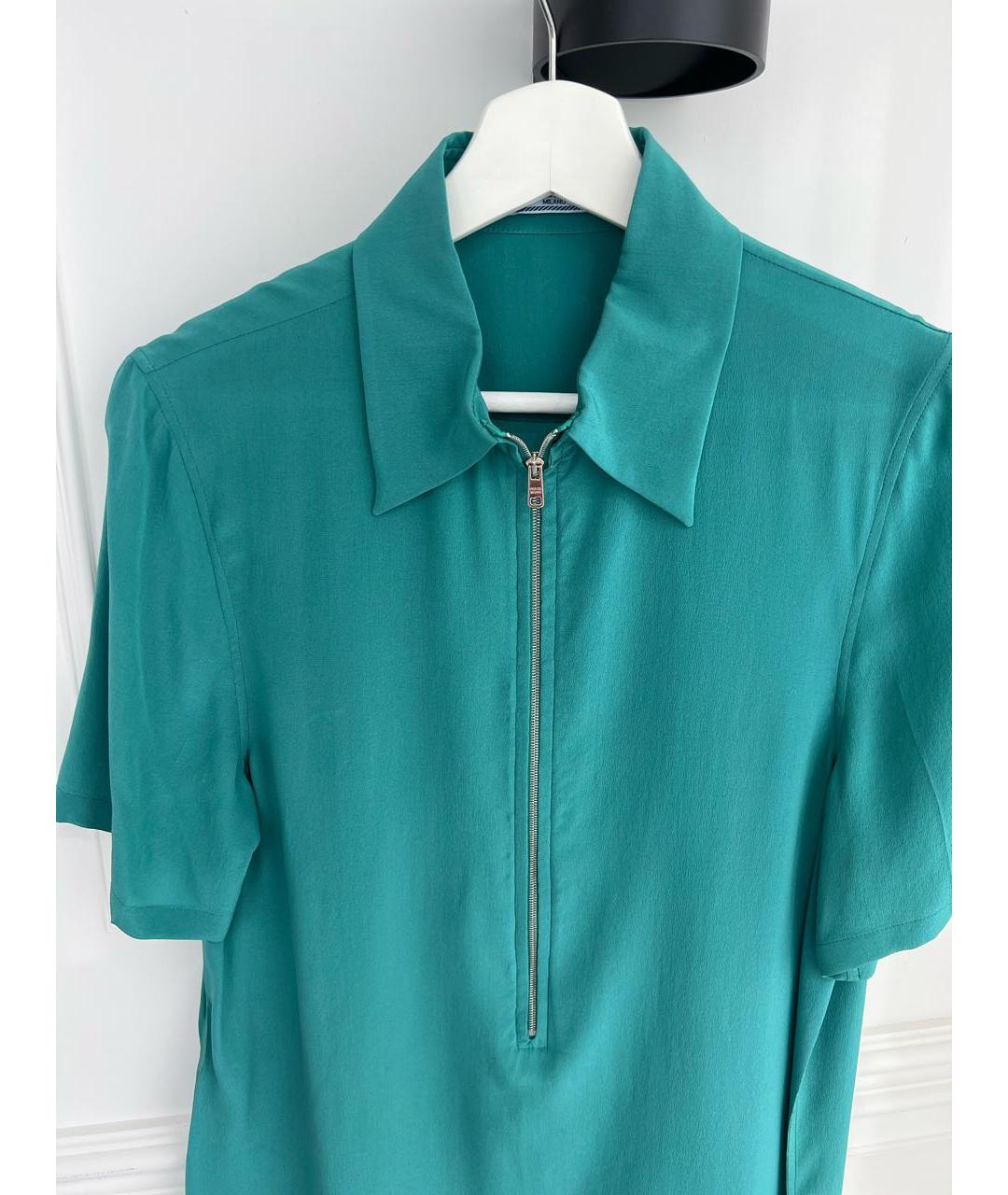 PRADA Зеленая шелковая блузы, фото 3