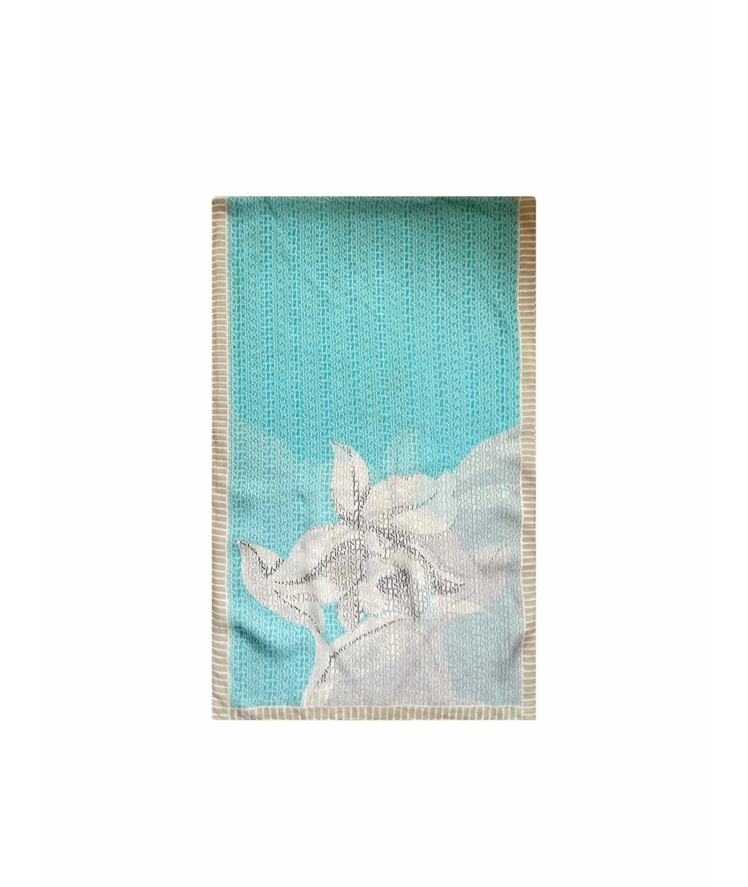 POLLINI Бирюзовый шелковый платок, фото 1