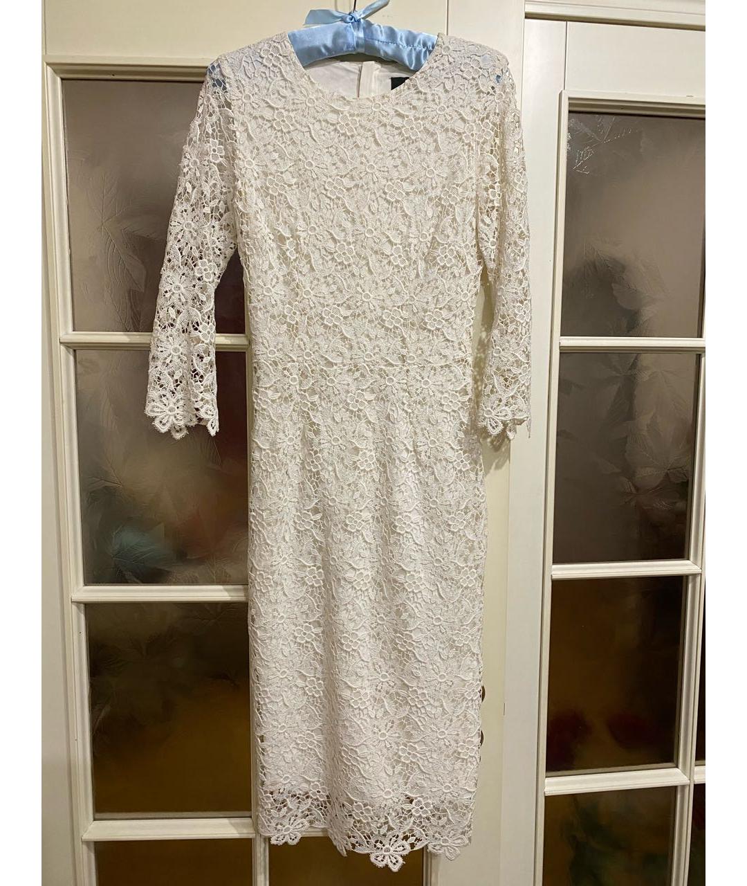 ERMANNO SCERVINO Белое хлопковое коктейльное платье, фото 6