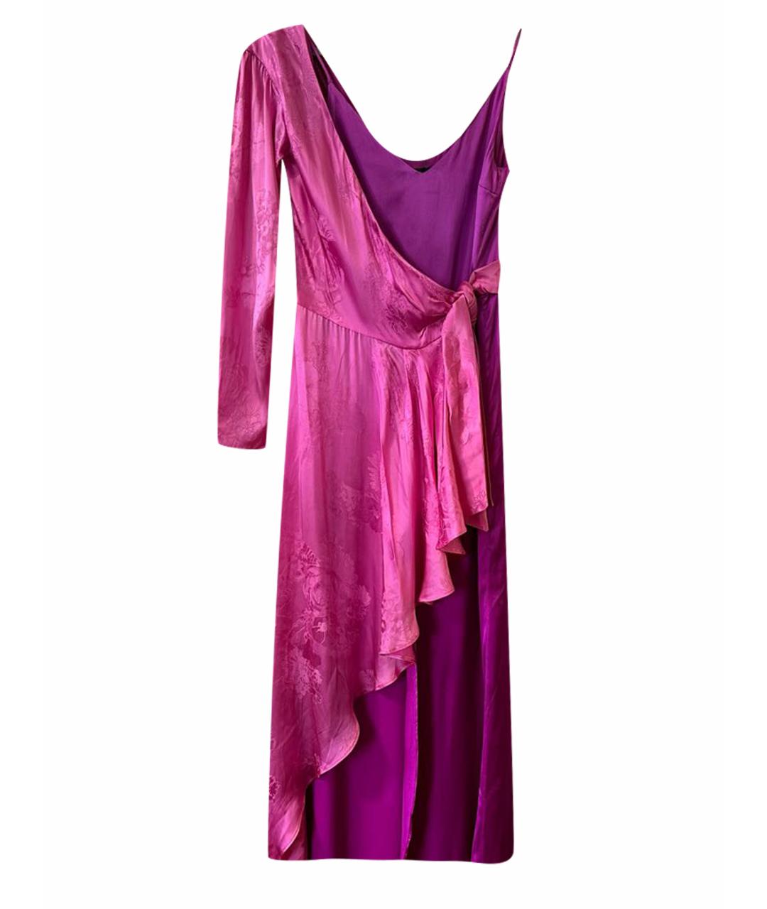 PINKO Розовое ацетатное вечернее платье, фото 1