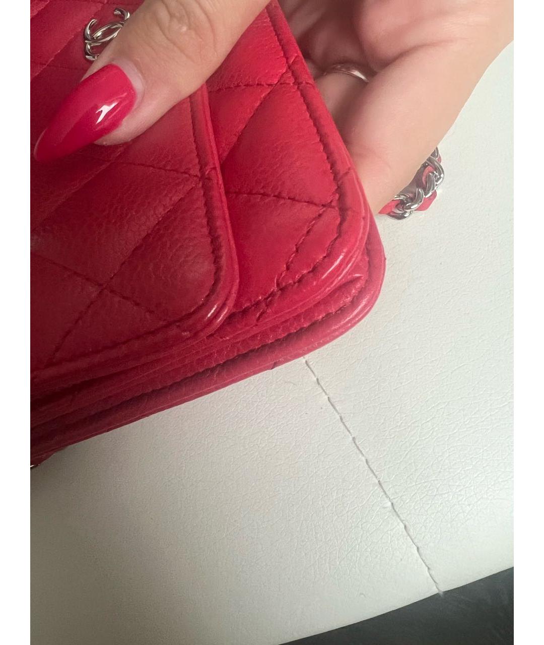 CHANEL PRE-OWNED Красная кожаная сумка через плечо, фото 7