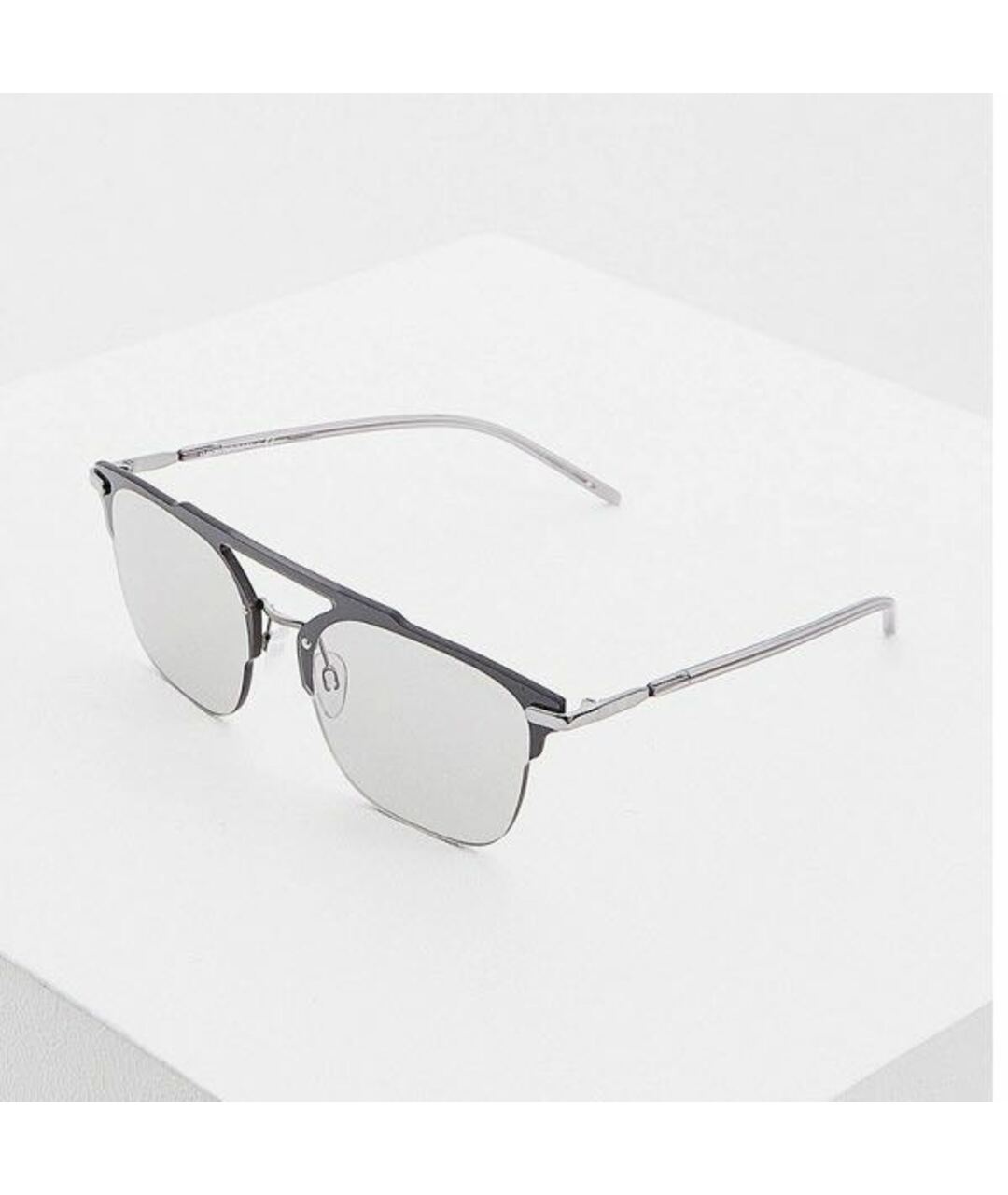 EMPORIO ARMANI Серебряные металлические солнцезащитные очки, фото 4