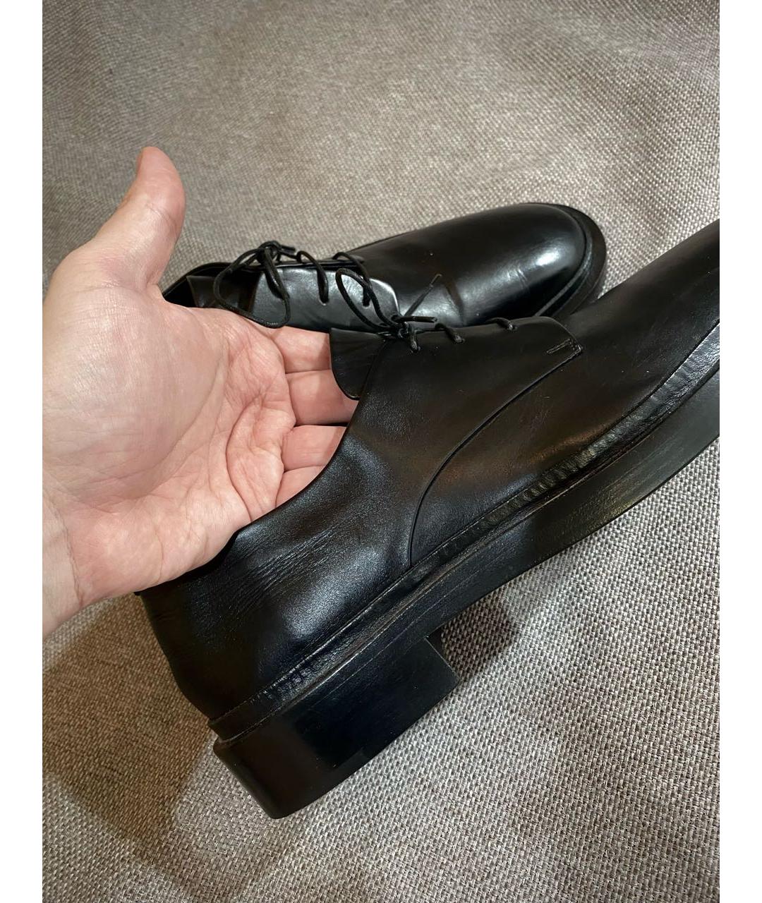 JIL SANDER Черные кожаные туфли, фото 7