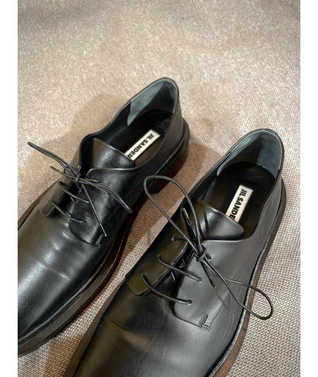 JIL SANDER Черные кожаные туфли, фото 3