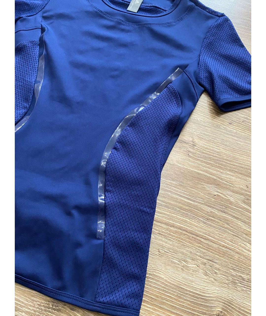 ADIDAS BY STELLA MCCARTNEY Темно-синяя полиэстеровая футболка, фото 4