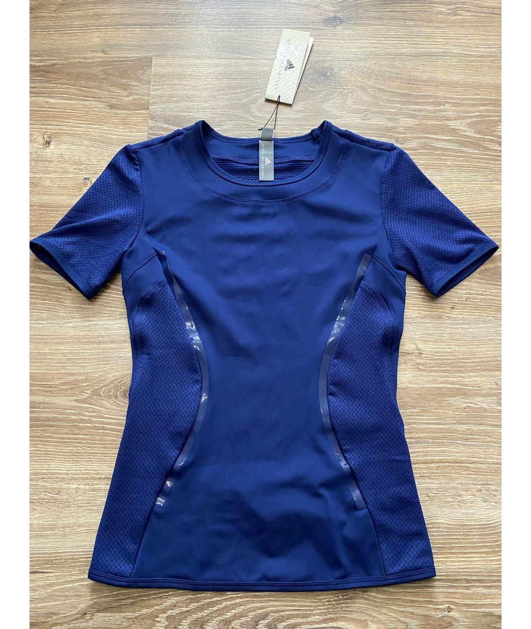 ADIDAS BY STELLA MCCARTNEY Темно-синяя полиэстеровая футболка, фото 3