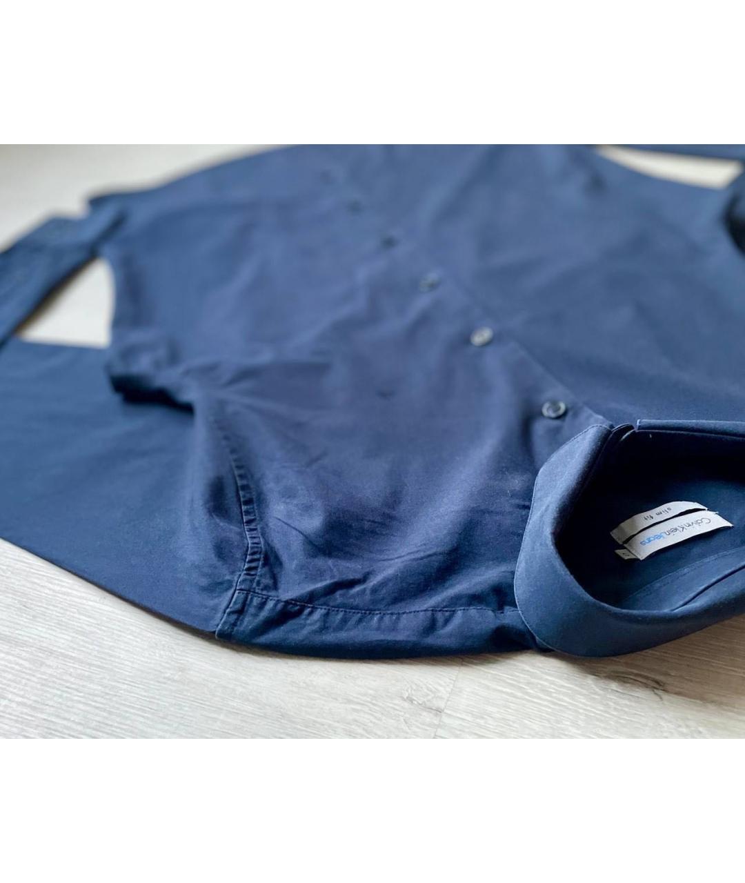CALVIN KLEIN JEANS Темно-синяя хлопковая кэжуал рубашка, фото 7
