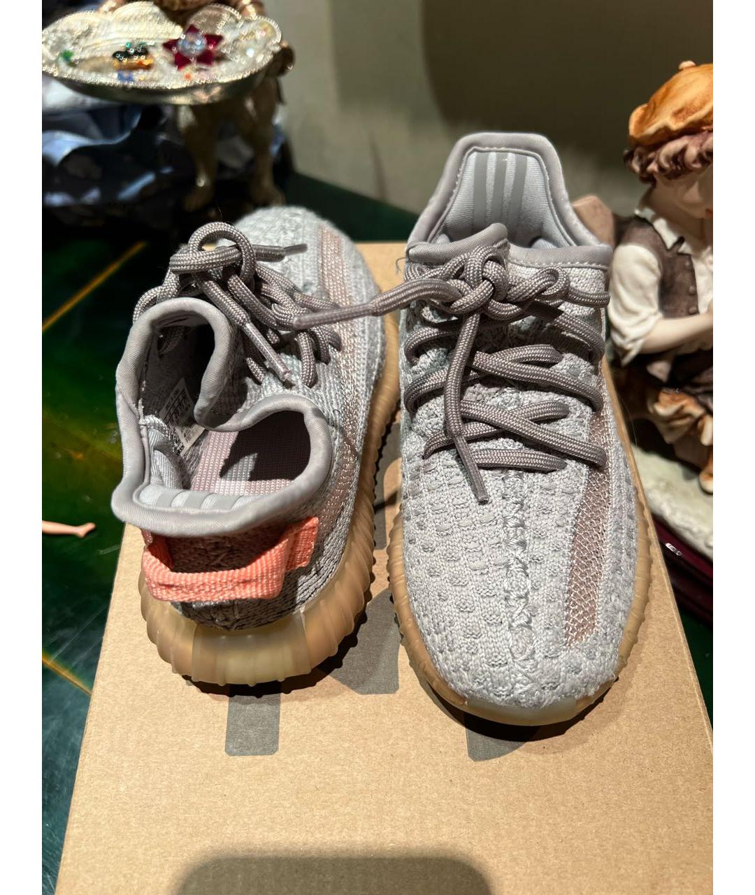 ADIDAS YEEZY Серые синтетические кеды, фото 4