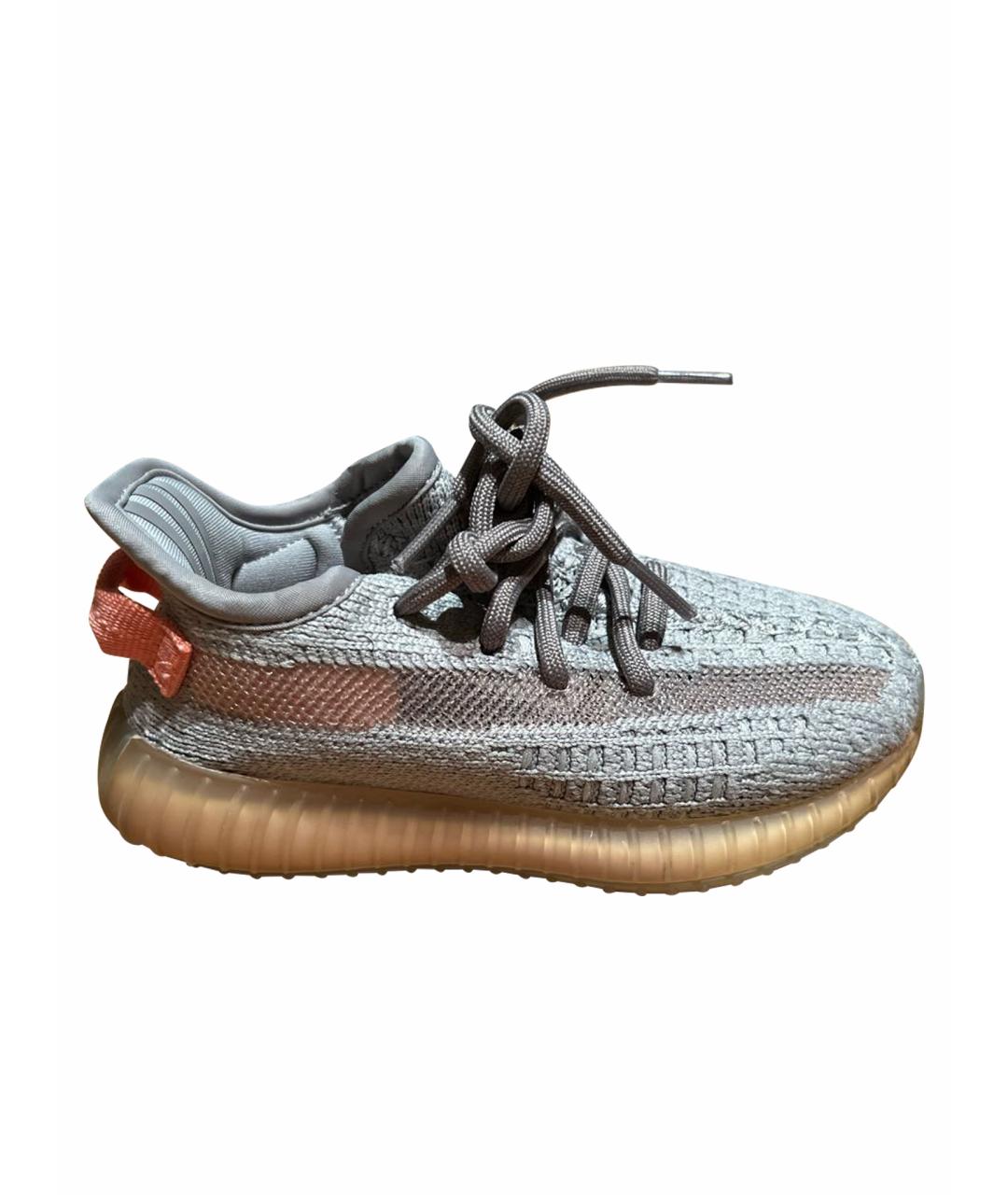 ADIDAS YEEZY Серые синтетические кеды, фото 1