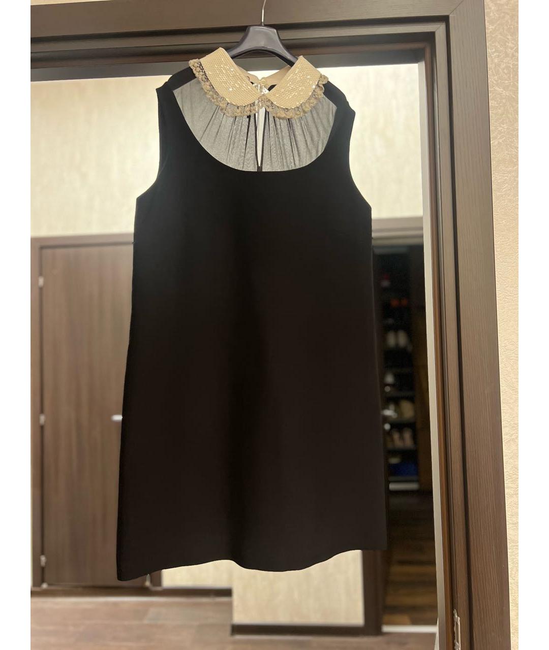 MIU MIU Черное вискозное коктейльное платье, фото 5