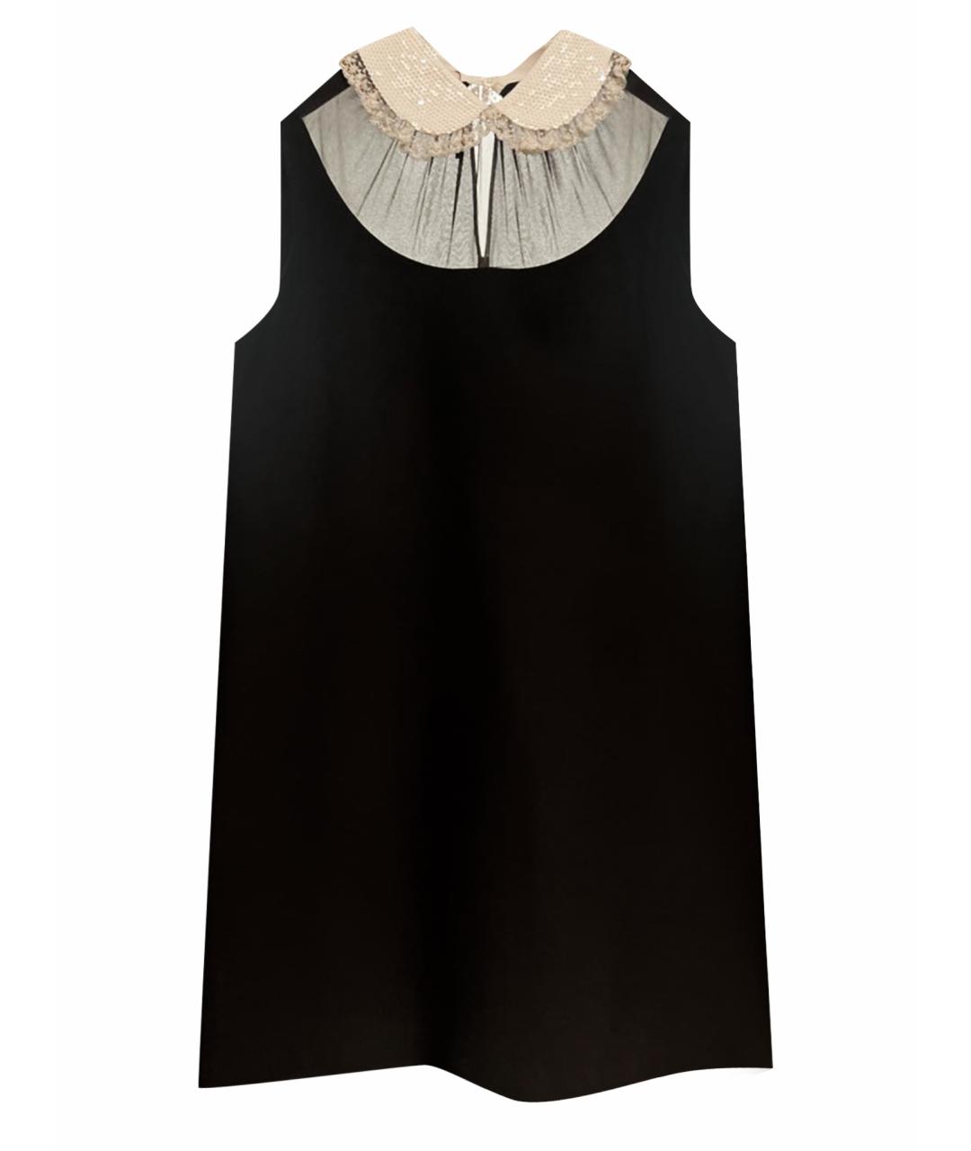 MIU MIU Черное вискозное коктейльное платье, фото 1