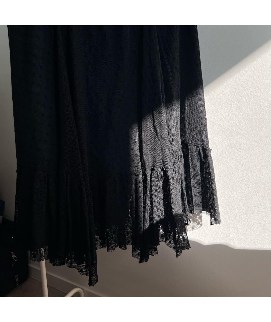 SONIA RYKIEL Черная сетчатая юбка макси, фото 3