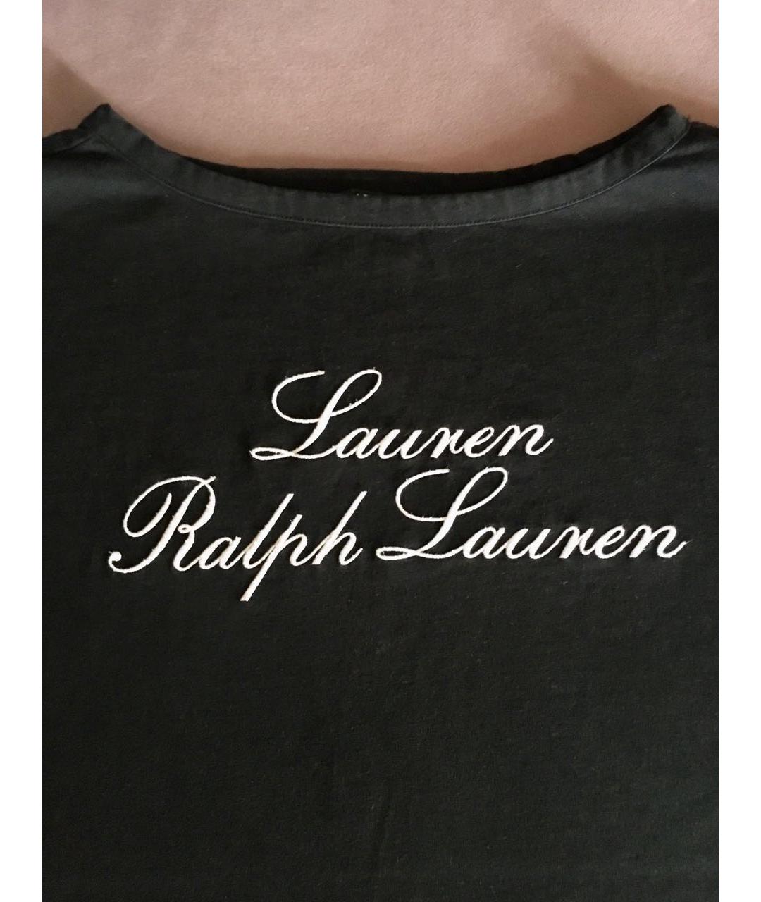 RALPH LAUREN Черная хлопковая футболка, фото 4