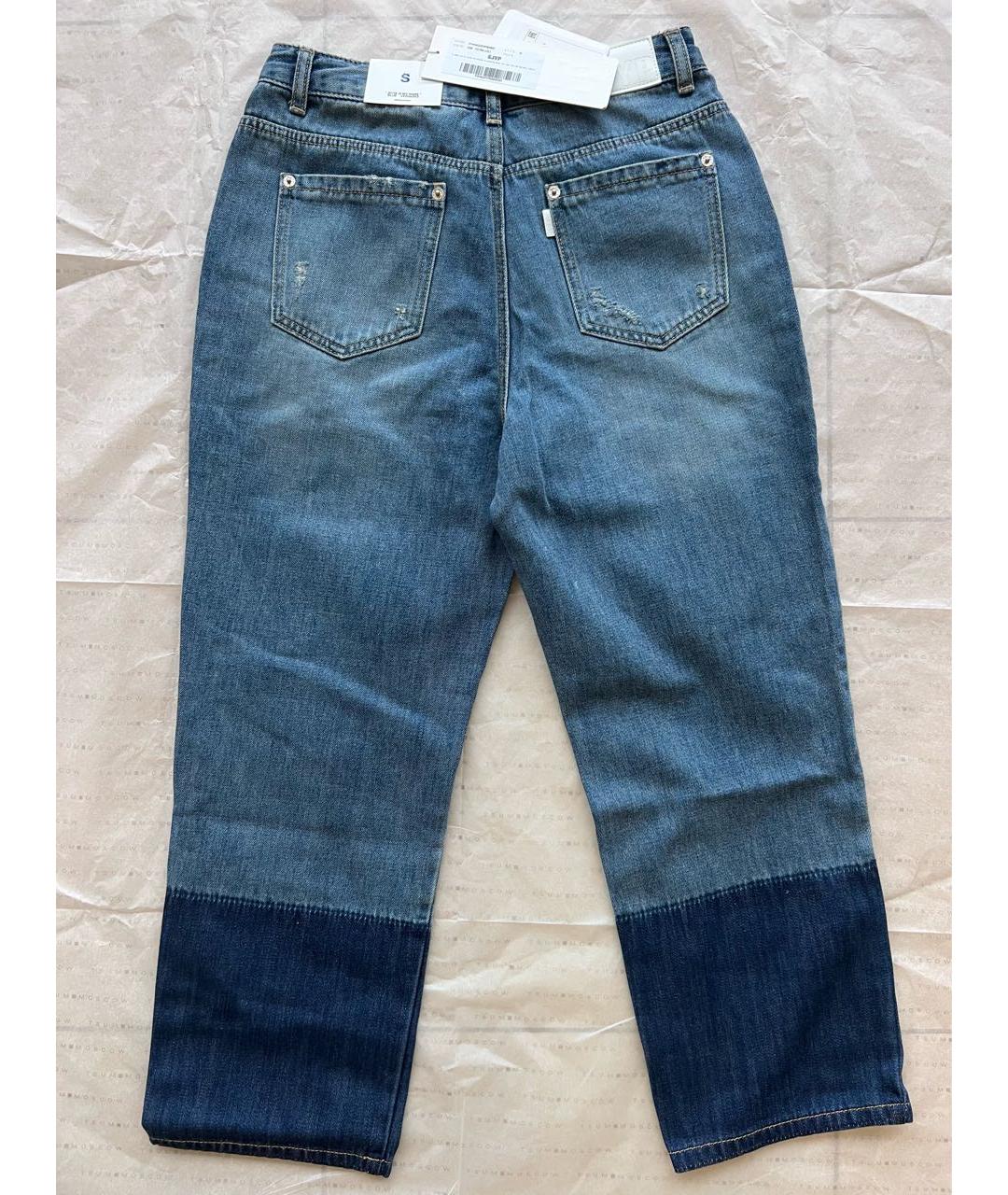 SJP COLLECTION Синие хлопковые прямые джинсы, фото 2