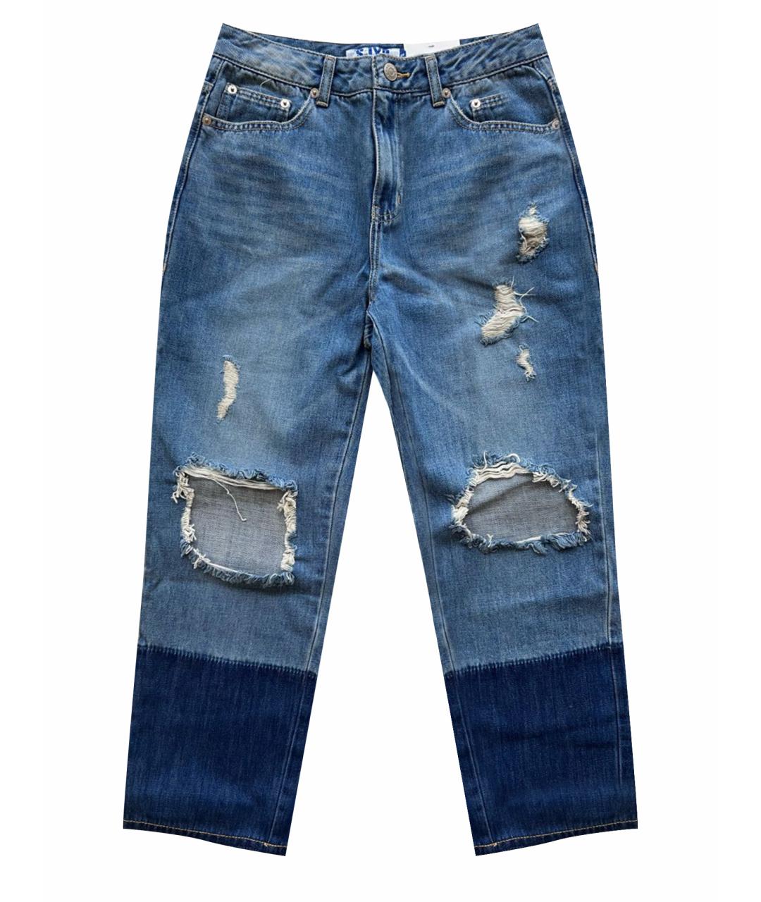 SJP COLLECTION Синие хлопковые прямые джинсы, фото 1