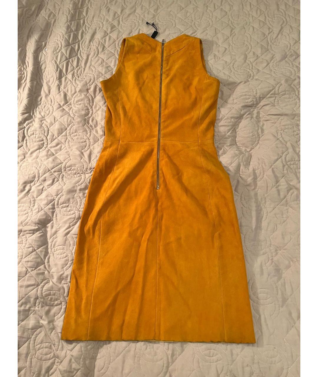 JITROIS Желтое замшевое коктейльное платье, фото 2
