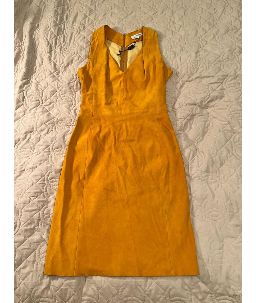JITROIS Желтое замшевое коктейльное платье, фото 9