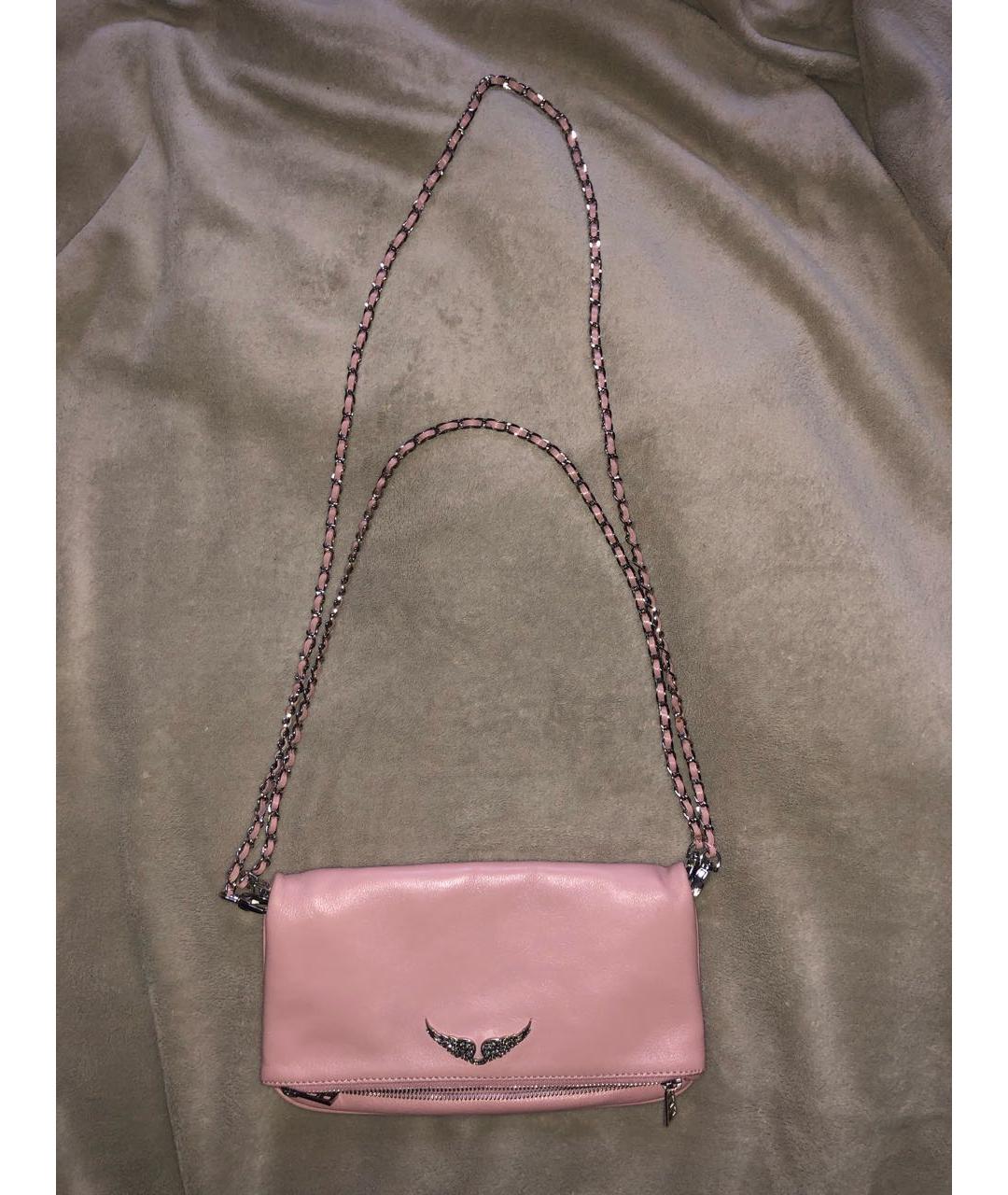 ZADIG & VOLTAIRE Розовая кожаная сумка через плечо, фото 8