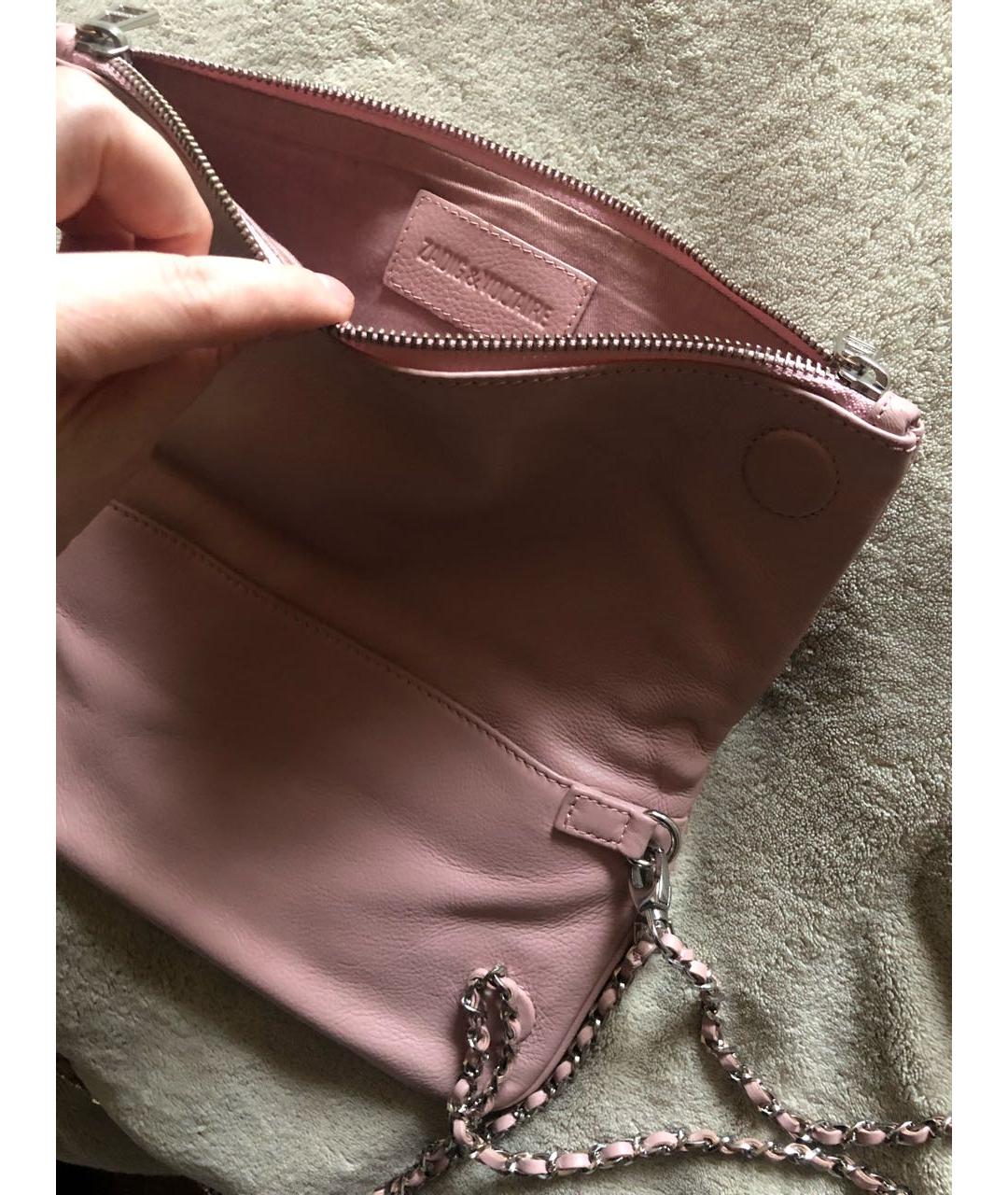 ZADIG & VOLTAIRE Розовая кожаная сумка через плечо, фото 4