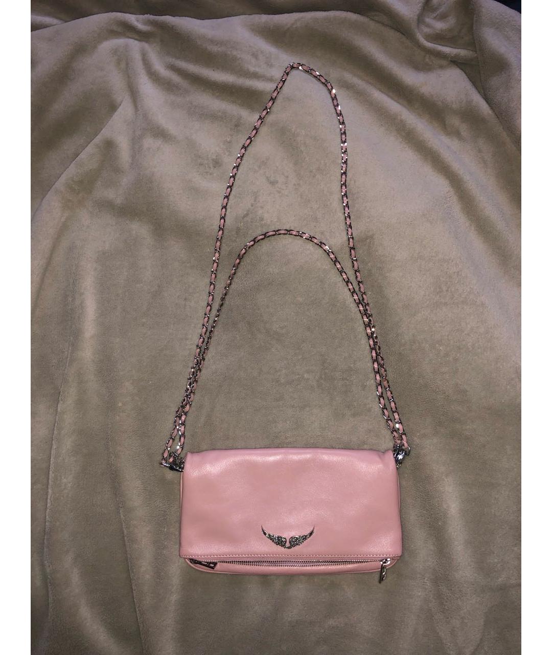 ZADIG & VOLTAIRE Розовая кожаная сумка через плечо, фото 9