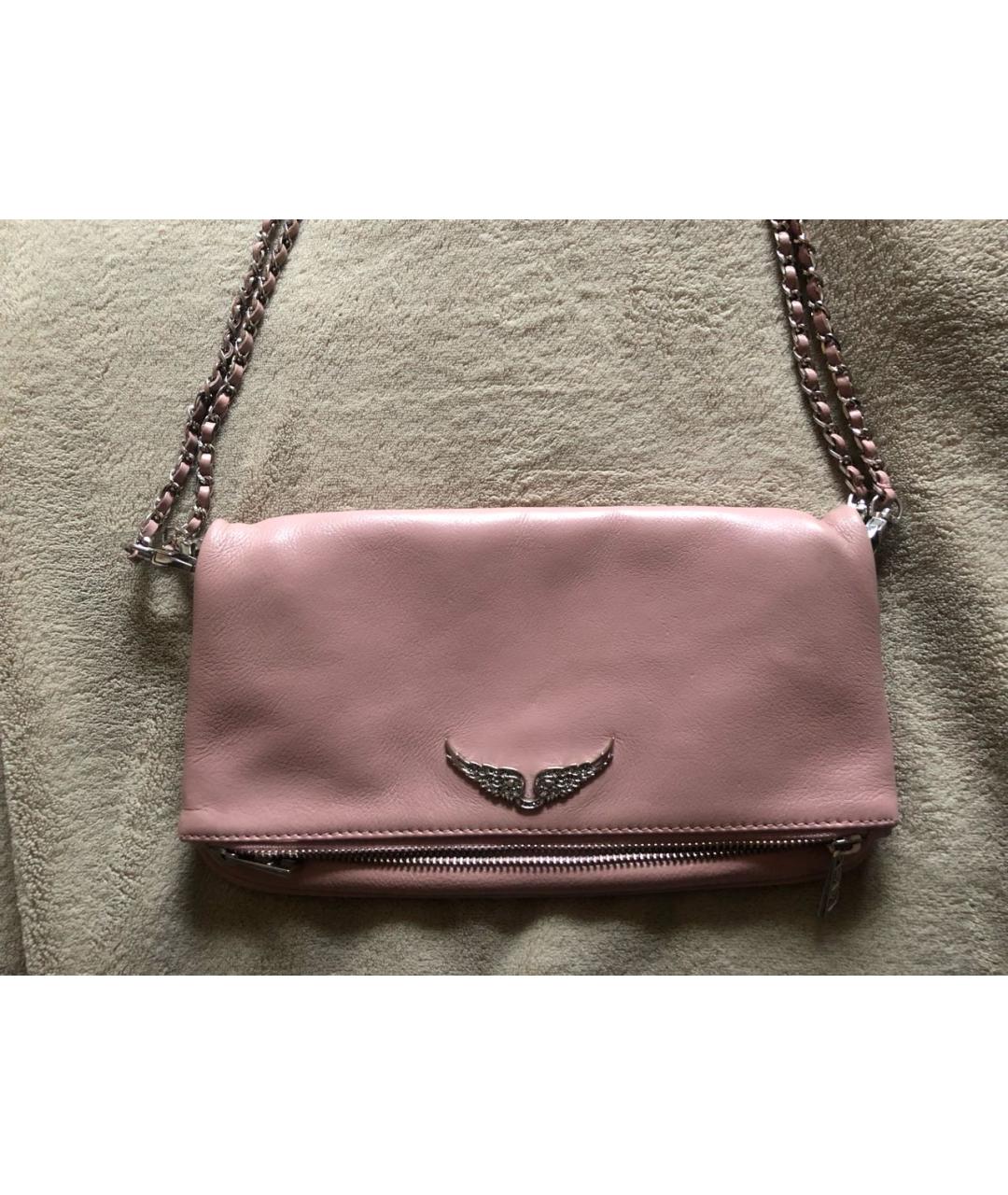ZADIG & VOLTAIRE Розовая кожаная сумка через плечо, фото 2