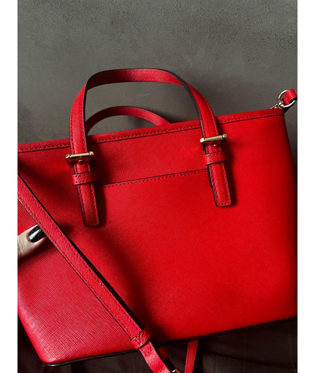 MICHAEL KORS Красная сумка тоут из искусственной кожи, фото 3