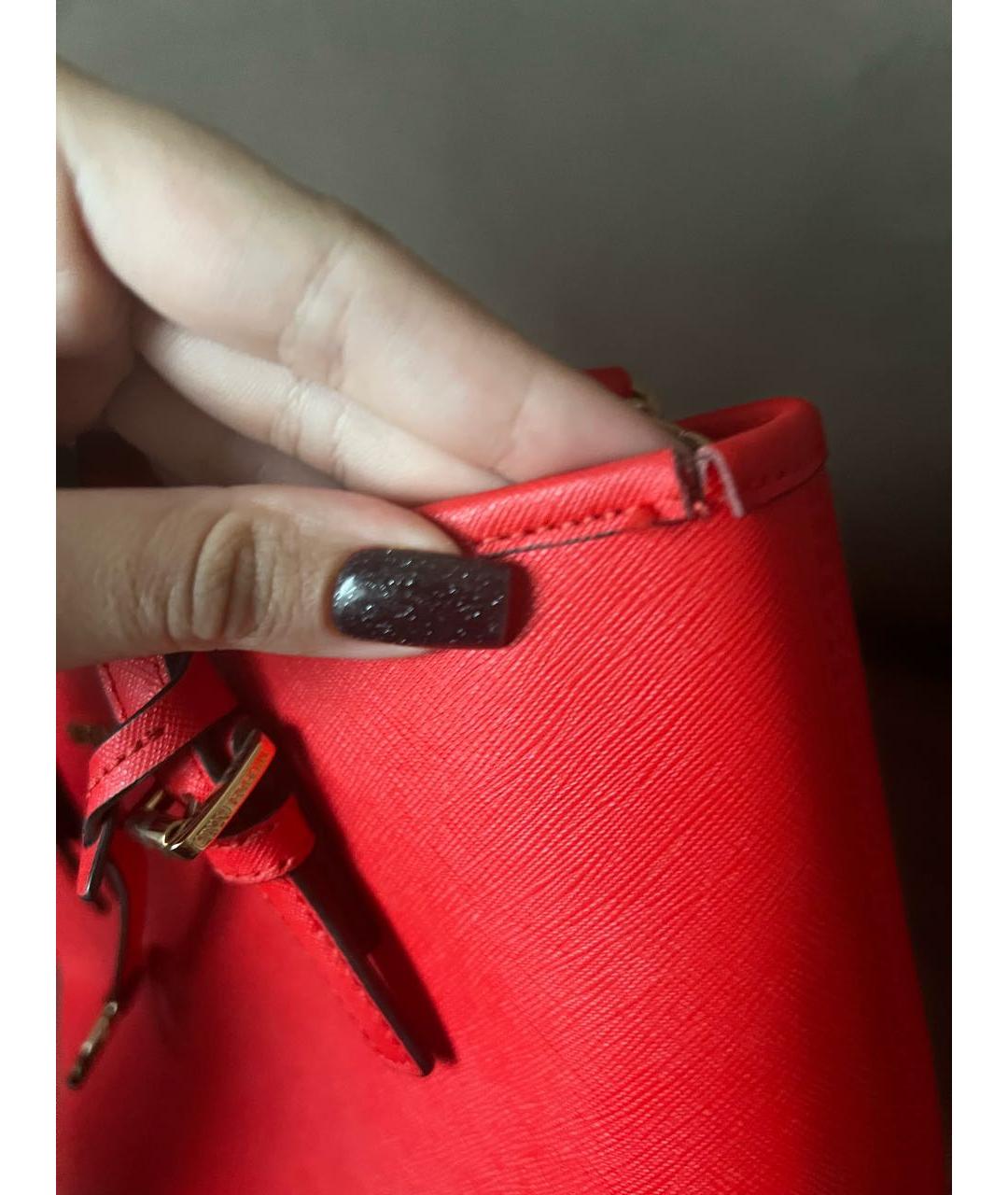 MICHAEL KORS Красная сумка тоут из искусственной кожи, фото 4