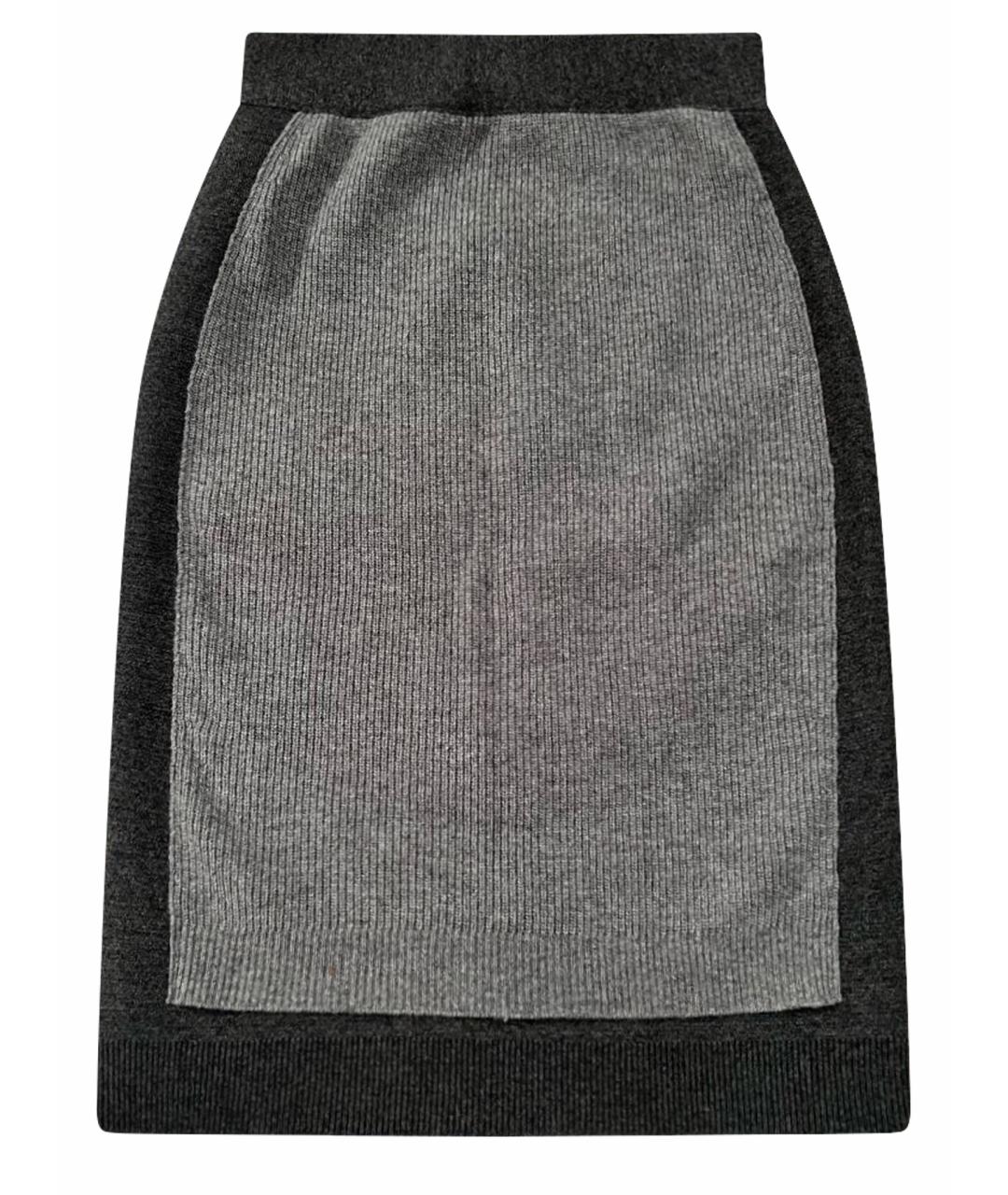 GIVENCHY Серая шерстяная юбка мини, фото 1