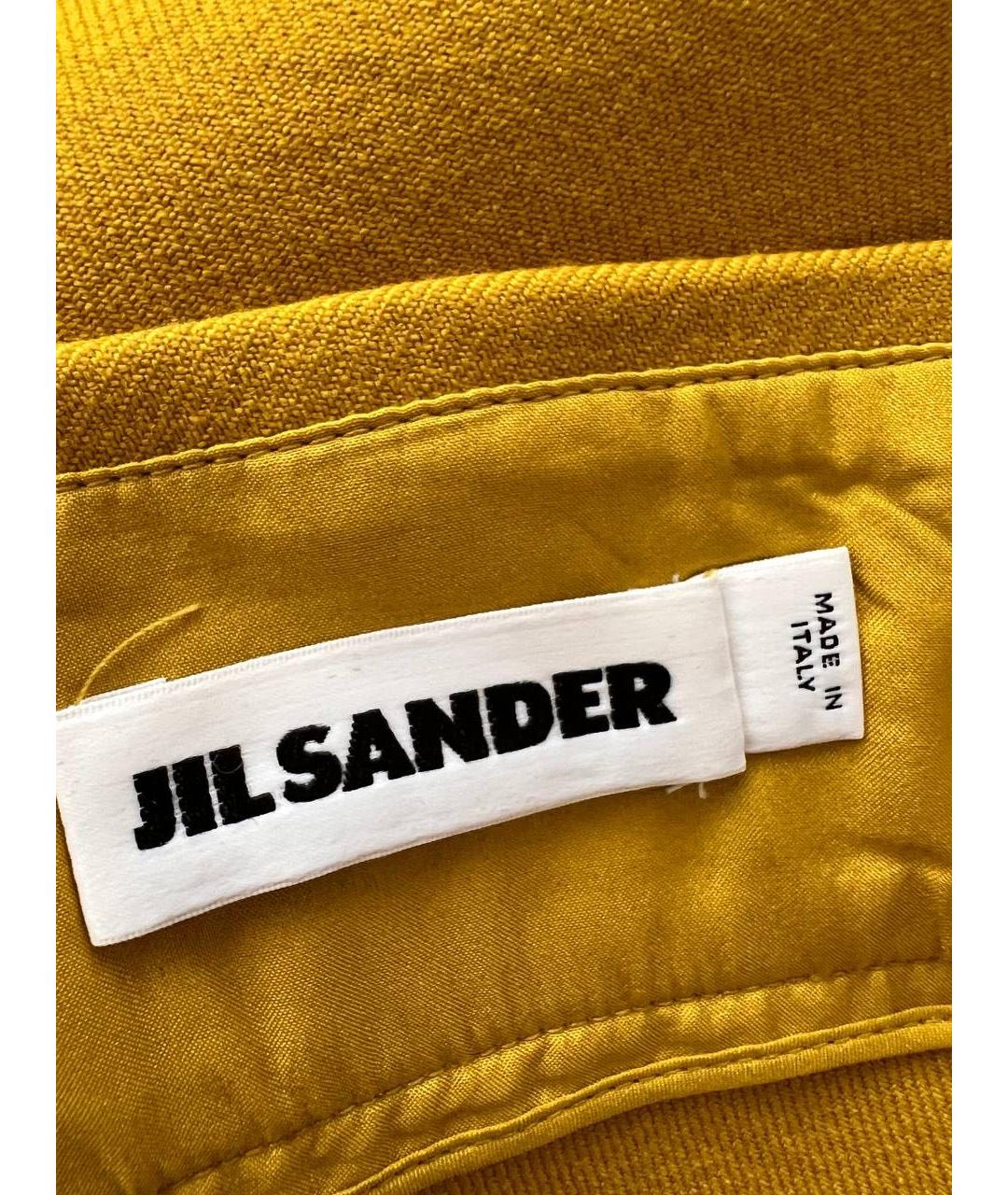 JIL SANDER Горчичная юбка миди, фото 3