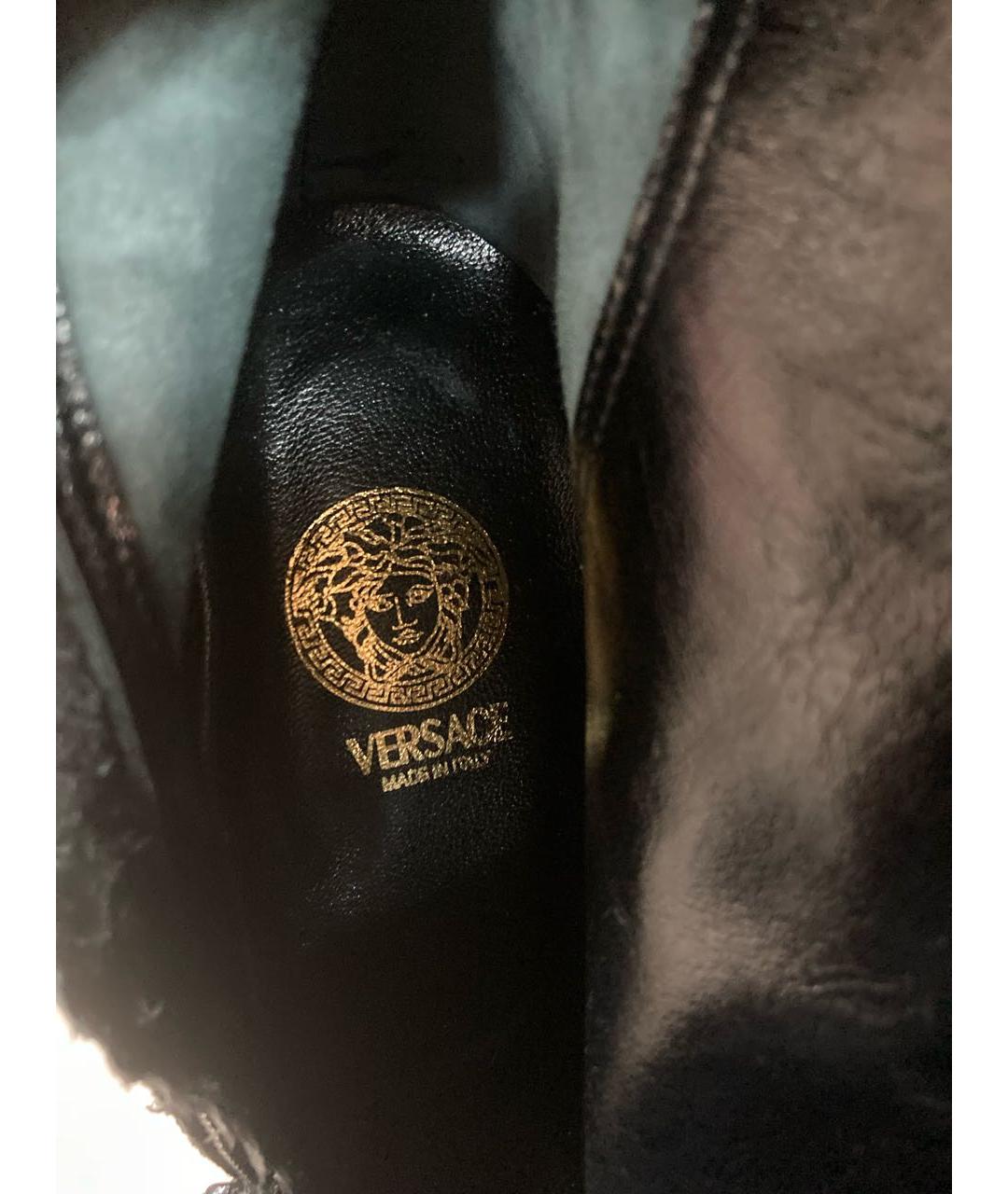 VERSACE Черные сапоги из экзотической кожи, фото 8