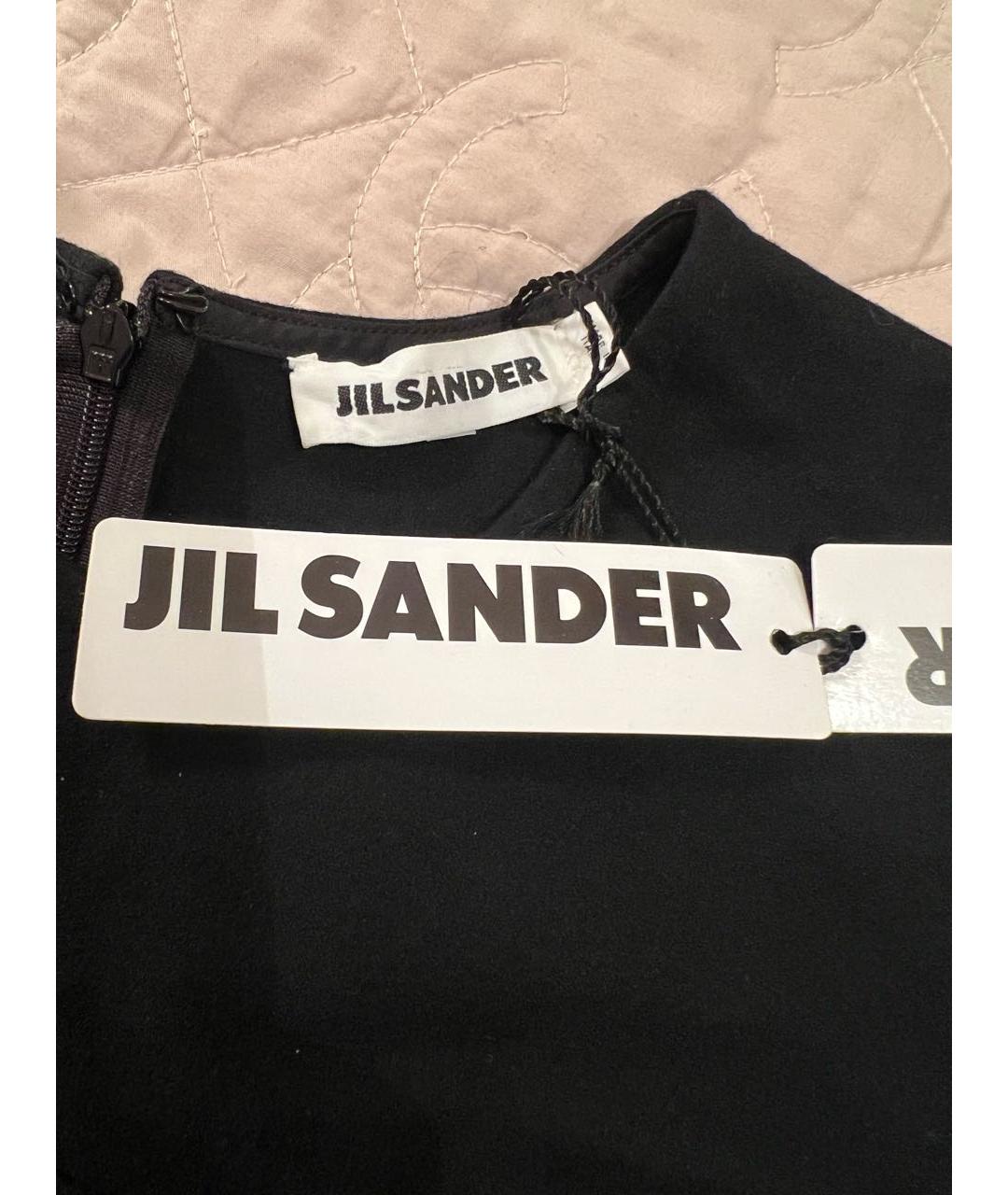 JIL SANDER Черное шерстяное коктейльное платье, фото 3