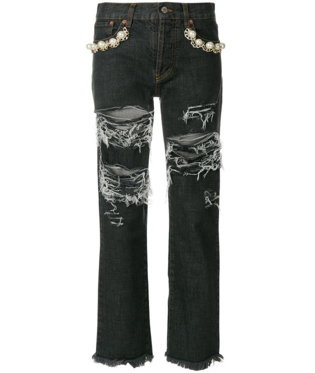 FORTE COUTURE Антрацитовые хлопковые прямые джинсы, фото 1