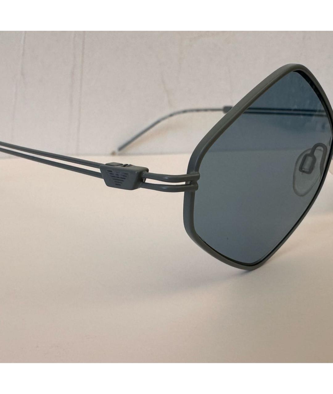 EMPORIO ARMANI Серые металлические солнцезащитные очки, фото 3