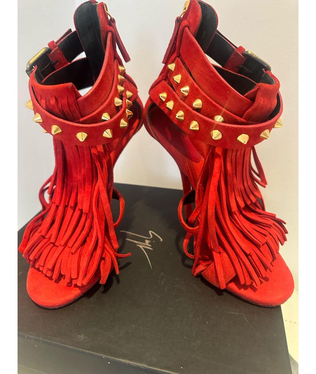 GIUSEPPE ZANOTTI DESIGN Красные бархатные туфли, фото 2