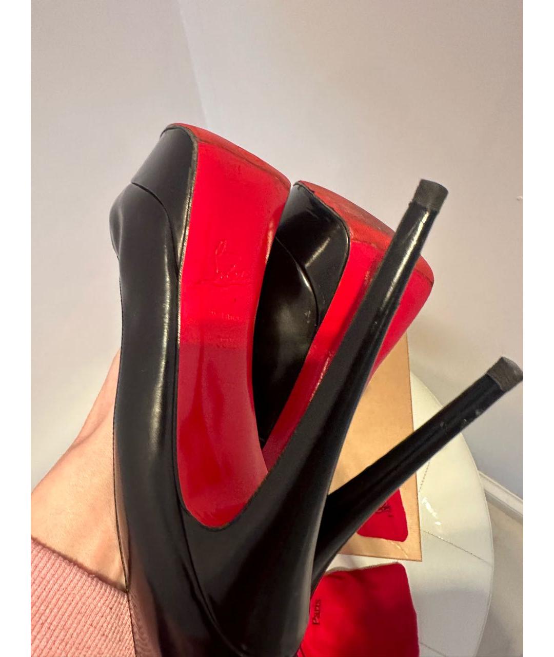 CHRISTIAN LOUBOUTIN Черные кожаные туфли, фото 7